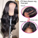 4x4 Lace Frontal Wigs Human Hair 18inch Body Wave Lace Front Closure Wigs With Baby Hair Human Hair Body Wave Closure Wigs For Black Women Human Hair Natural Color