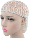 WEEGCN Women Girl Hair Net Fashion Bun Cover Crochet Hair Snood for Sleeping Ballet Dance Skating Pack of 4 (Multicolor2)
