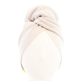 Aquis - Original Hair Towel (Waffle), Ultra Absorbent & Fast Drying Microfiber Towel for Thicker Hair, Linen (19 x 39 Inches)