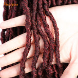 New Locs Crochet Hair 18 inch Ombre Burgundy Crochet Locs 6 Packs/Lot Pre Looped Braids 21 Strands (18inch, TBUG)