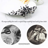 Yean Decorative Black Hair Comb Baroque Rhinestones Hair Accessories Headpiece for Women and Girls