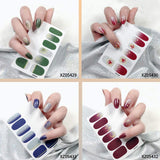 16 Sheets Nail Polish Strips Nail Art Full Cover Sticker Nail Art Wrap, DIY Self-Adhesive Nail Design With 6 Pcs Mini Nail Files For Women, Girls and Kids.(Color 2)