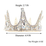 Yean Wedding Round Crown and Tiara Rhinestones Headband for Women and Girls (Silver)