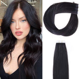 Lacerhair 20 inch Remy Tape in Human Hair Extensions Semi-permanent Natural Black #1B 100% Real Virgin Human Hair Double Side Extensions 50g 20pcs/set
