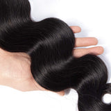 Misoun Hair Unprocessed Brazilian Virgin Hair Body Wave 3 Bundles Virgin Human Hair Weaves Extensions Natural Black Color (100+/-5g)/pc Can be Dyed and Bleached (18 20 22)