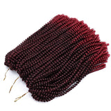 3 Pack 12Inch Spring Twist Crochet Braiding Hair Nubian Twist Hair Bomb Twiat Crochet Hair Ombre Color Crochet Braids Passion Twist Hair Extensions(T1B/BUG#)
