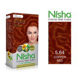 Nisha Creme Hair Color 5.64 COPPER RED (60gm + 60ml + 18ml Nisha Conditioner with Natural Herbs)