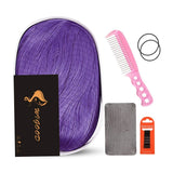 Wigood 32" Purple Long Curly Hair Wig with Side Blunt Bangs Cosplay Anime Wig for Women Halloween Purple Wigs