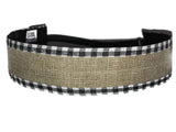 BEACHGIRL Bands Wide Headband Non Slip Adjustable Hairband For Women Black Plaid