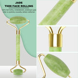 Facial Roller Set of 3, Ice Roller, Two-sided Jade Roller and Gua Sha Massage Tool, Rolling Tool for Facial Beauty and Body Massage, Helps Reduce Puffy, Releases Stress and Tension