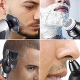 5 in 1 Rotary Shavers for Men - Razors for Men - LED Display Electric Razor for Men Grooming Kit - Cordless Electric Shavers Men, USB Rechargeable Electric Shavers for Men, Waterproof
