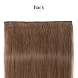 S-noilite 20Inch One Piece Clip in Human Hair Extensions Invisible 5 Clips Clip on Hair Extension Remy Hair 50g 3/4 Full Head Long Silky Straight For Women Gifts #6 Light Brown