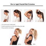 22" Human Hair Ponytail Wrap Around Clip in Ponytail Hair Extensions for Women Jet Black(#1) 100g/3.5oz