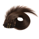 Brazilian Human Hair Clip in Hair Extensions 20inch Double Weft Straight Clip on Human Hair Dark Brown 100% Remy Hair Extension Grade 8A 8pcs/Lot 120G (20inch #2Dark Brown)