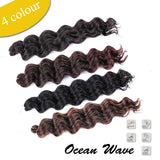 LEEONS Ocean Wave Hair Crochet Wavy Hair Ombre Deep Wave Crochet Hair 20 Inch (4-Pack, T1b-33)