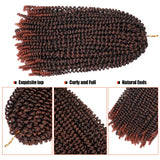 1 Pack Spring Twist Ombre Colors Crochet Braids Synthetic Braiding Hair Extensions Low Temperature Fiber (1 pcs 16 inch, M1B 350)