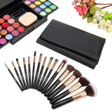 Refand Makeup Brushes, 18pcs Face Brushes Cosmetics Kabuki Foundation Powder Concealers Blending Eye Shadows Professional Make Brushes Kit with Pu Leather Storage Bag Rose Gold Black
