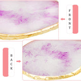 3 Pieces Nail Art Palettes Nail Mixing Palette Polish Color Mixing Plate Golden Edge Resin Nail Holder Nail Art Display Cosmetic Mixing Tools (Leaf Shape)