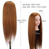 Hairdressing Dolls Head,26 Inches 60% Real Hair Training Head, Professional Cosmetology Mannequin Manikin Head Practice Styling Model for Hairdresser Kids with Clamp and Braid Set Style