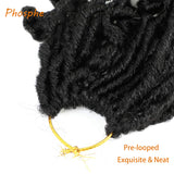 14 inch New Faux Locs Crochet Hair Soft Locs 1b Goddess Locs Crochet Braids for Black Women 100% Premium Fiber Synthetic Locs Extensions African Roots 6pc/Lot(14inch, 1b)