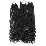 Yisimei Straight Senegalese Twist Hair Wavy Ends 18 inch 6 Packs/Lot with Gifts Low Temperature Fiber Braids Wavy Ends Synthetic Hair Extensions Senegalese Crochet Straight Hair(18" 6PACKS, T27)