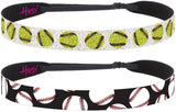 Hipsy Baseball & Softball Adjustable No Slip Fast Pitch Hair Headbands for Women Girls & Teens