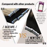 Moresoo Balayage Hair Extensions Ash Blonde Hair Extensions 18 Inch Tape in Hair Extensions Real Human Hair Black Ombre to Blonde Tape Extensions Adhesive Seamless Hair Extensions 20pcs/50g