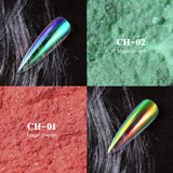 Ice Transparent Aurora Nail Powder - PrettyDiva 6 Colors Christmas Jelly Neon Rainbow Laser Chameleon Powder with Multi Chrome Mirror Effect Iridescent Pigment Glitter Fairy Dust Nail Art Decorations
