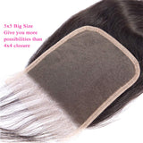 5X5 Closure Human Hair Pre Plucked Bleached Knots Baby Hair Around Brazilian Virgin Hair 130% Density Grade 8A Natura Color Body Wave Closure 10 Inch
