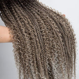 FASHION IDOL New Goddess Twist Crochet Hair 5 Packs River Twist Crochet Hair 26 Inch Long Senegalese Twist Crochet Braids with Curly Hair River Locs Gray Ombre