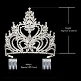 DcZeRong 5" Tall Large Tiara Adult Women Birthday Pageant Prom Queen Silver Crystal Rhinestone Crown