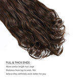 DILUSILK Clip in Hair Extensions 7 PCS Thick 20" 150g Soft Silky Body Wave Synthetic Hairpiece Chocolate Brown