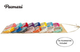 Women Padded Headbands Storage Organizer, Lady Hair Hoop Holder with 8 PVC Clear Pockets, Hanging Hair Clasp Rack Display Stand. (M-felt material-milk tea)