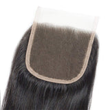 Feibin Lace Closure Human Hair 4x4 Brazilian Straight Hair Unprocessed 100% Human Hair Lace Closure Natural Color Free Part 12 Inch
