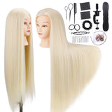 Mannequin Head with Hair 30 Inches, 100% Synthetic Fiber Hair,Doll Head for Hair Styling Cosmetology Manikin Head Dolls Hairdressing Head Hairdresser Training Head with Clamp+DIY Hair Braid Set