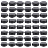 Foraineam 48 Pack 2 oz Round Lip Balm Tin Cans - Aluminum Cosmetic Sample Containers with Screw Lid - Matte Black Metal Empty Tins Storage Travel Tin Jars