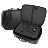 Barber Leather Tool Case, Segbeauty Large Embossed Crocodile Hairdresser Carrying Case Portable Hair Stylist Storage Organizer with Divider for Travel Clippers Shears and Pet Grooming Supplies