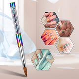 Shine Chance 100% Kolinsky Rainbow Rhinestone decorated in Handle Acrylic Brush Size 2#/4#/6#/8#/#10/#12/#14 Acrylic Brush Kolinsky Sable Nail Brushes (#14)