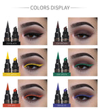 Eyeliner Stamp - BELLESKY Colorful Dual Ended Winged Eyeliner Stamp Long Lasting Waterproof and Smudgeproof Liquid Eyeliner Easy to Use for Beginner or Makeup Artist (10 mm, 10 Colors Set)