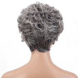 BLONDDE UNICORN Ombre Short Grey Human Hair Wigs Curly Hair Wigs for Women