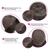 Straight Wigs with Bangs None Lace Front Wigs Glueless Machine Made Wigs for Black Women 150% Density Brazilian Remy Virgin Human Hair Wigs (16 inches, Natural Color)