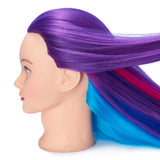 Mannequin Head 26"-28" Super Long Synthetic Fiber Hair Manikin Head Styling Hairdresser Training Head Cosmetology Doll Head for Cutting Braiding Practice with Clamp (92018WP0320)