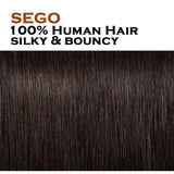 SEGO Clip In Hair Extensions Clip In Human Hair Extensions 100% Remy Hair Silky Straight 3/4 Head Double Drawn With Thick End 4 Pcs 8 Clips 40g 10 Inch #02 Dark Brown