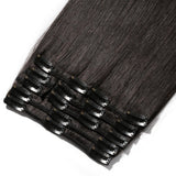 12 inch 75g Clip in Hair Extensions Human Hair 100% Double Drawn Human Hair Extensions 8 Pieces Thick To The End #1B Natural Black