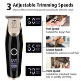 Beard and Hair Trimmer, Hizek Hair Clippers Professional Haircut Kit,Cordless Men's Trimmer with T-blade,3 Adjustable Speeds,LED Display,Blade Lubricating Oil and Guide Combs,for Family Use