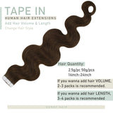 Tape in Hair Extensions #4 Brown Wavy Tape in Hair Extensions 20inch 20pcs 50g