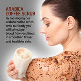 24K Organic Arabica Coffee Scrub, Contains Vitamin E. & Shea Butter, Therapy for Varicose Veins, Cellulite, Stretch Marks, Eczema and Acne, Deep Skin Exfoliator, 8 oz.