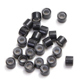 Vlasy 1000Pcs 4mm Silicone Lined Micro Ring Beads for Hair Extensions 5Colors Apply (1000Pcs Black)