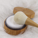30ml/1Oz. Empty Loose Powder Container with Brush Bamboo Cosmetic Bake Make-up Loose Powder Jar with Sifter Lid and Powder Puff