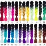 Forevery Rainbow Braiding Hair Kanekalon Synthetic Ombre Hair 5Pcs for Braiding High Temperature Fiber Crochet Twist Braids Purple to Blue to Viole (24", 9#)